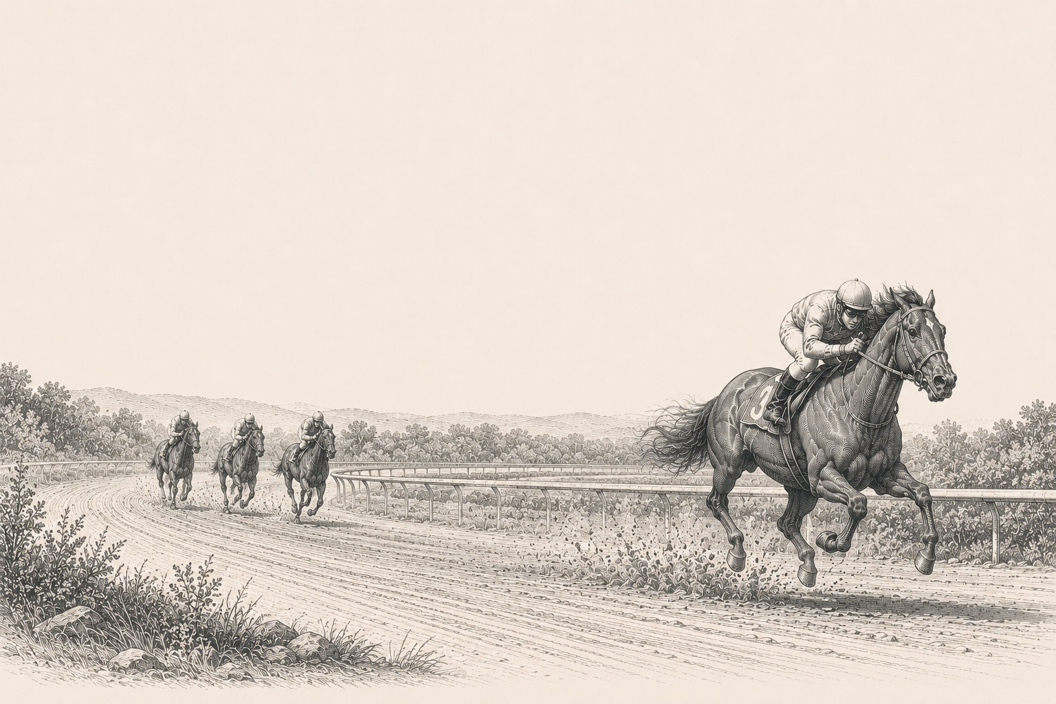 Horse race illustration